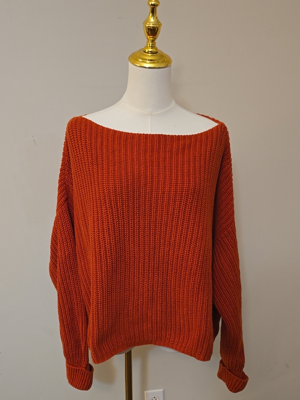 Women's French Connection Oversized Wide Neck Chunky Sweater With Cuffed Sleeves